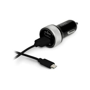 Port Car Charger 2X USB and Lighting Smart Charge Black
